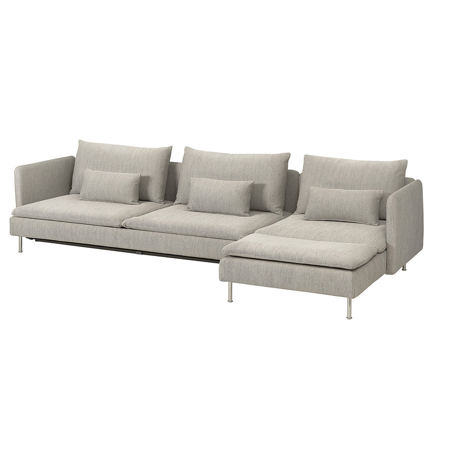 SÖDERHAMN 4-seat sofa-bed, with chaise longue/Viarp beige/brown, 319x83x151 cm