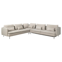 SÖDERHAMN corner sofa-bed, 6-seat, Fridtuna light beige, 195x319 cm