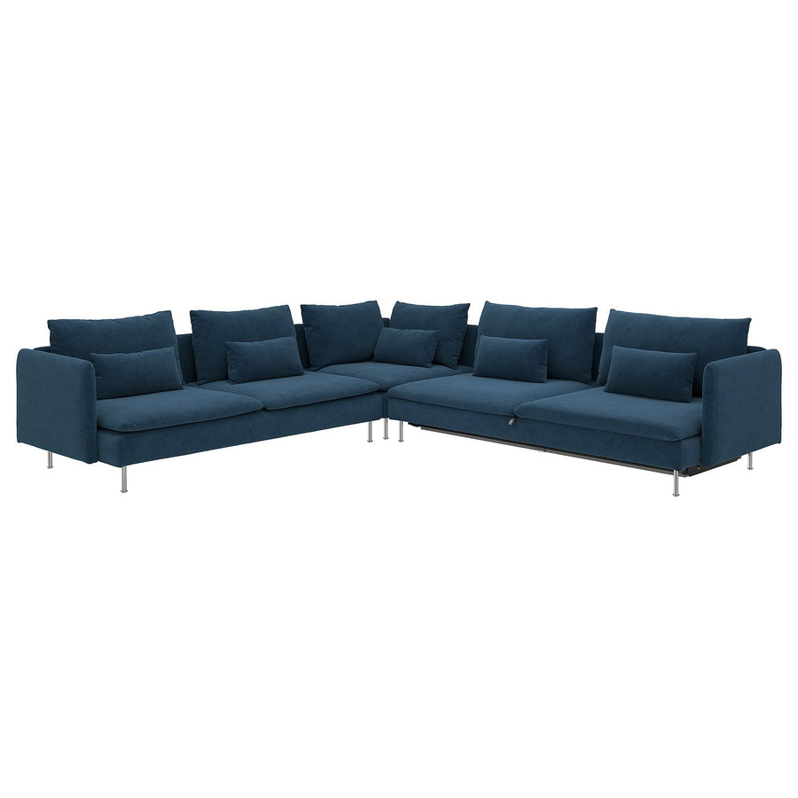 SÖDERHAMN corner sofa-bed, 6-seat, Kelinge dark blue