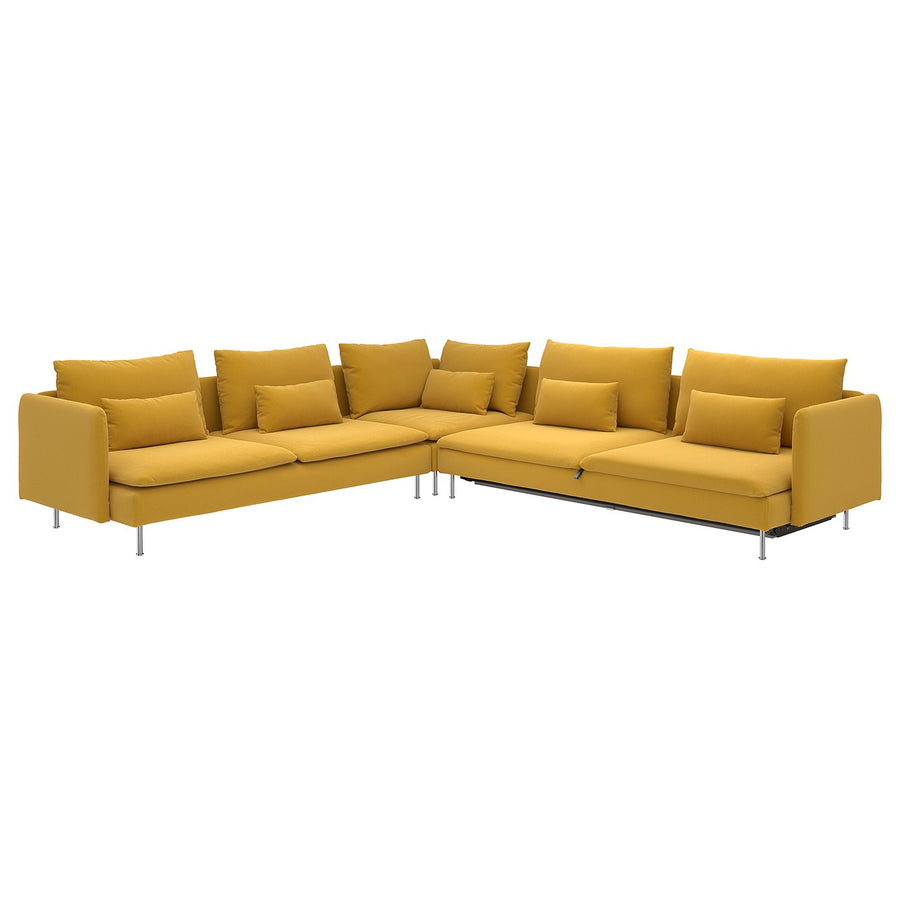 SÖDERHAMN corner sofa-bed, 6-seat, Kelinge dark yellow