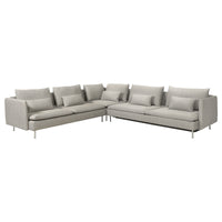 SÖDERHAMN corner sofa-bed, 6-seat, Viarp beige/brown, 195x319 cm