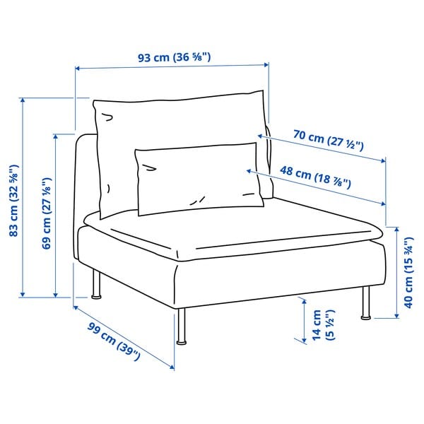 Ikea SÖDERHAMN - 1-seater element, Hillared beige ,