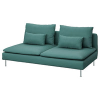 SÖDERHAMN 3-seat section, Kelinge grey-turquoise, 186x83x99 cm