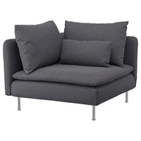 SÖDERHAMN corner section, Gunnared medium grey, 63x14x99 cm