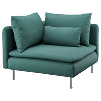 SÖDERHAMN corner section, Kelinge grey-turquoise, 99 cm