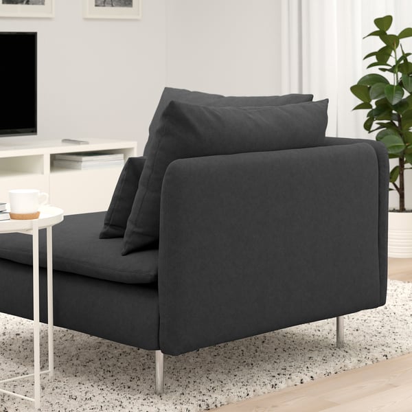 SÖDERHAMN corner section, Tallmyra medium grey, 63x14x99 cm
