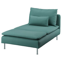 SÖDERHAMN cover for chaise longue section, Kelinge grey-turquoise