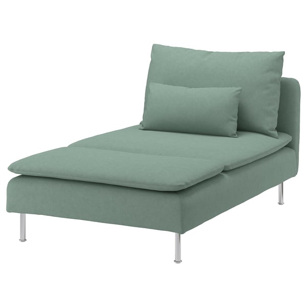 SÖDERHAMN cover for chaise longue section, Tallmyra light green