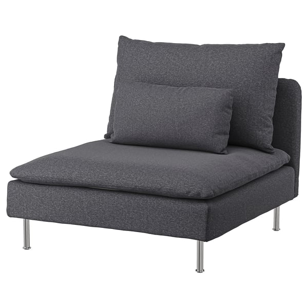 SÖDERHAMN cover for 1-seat section, Gunnared medium grey