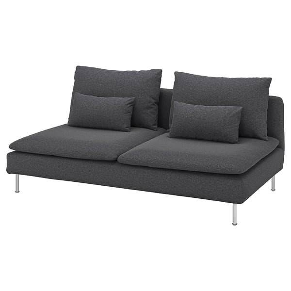 SÖDERHAMN cover for 3-seat section, Gunnared medium grey