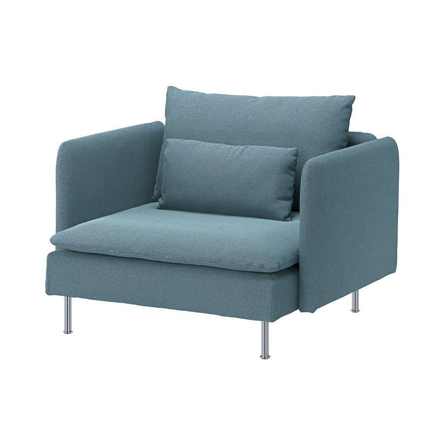 SÖDERHAMN armchair, Fridtuna dark grey-blue, 105 cm