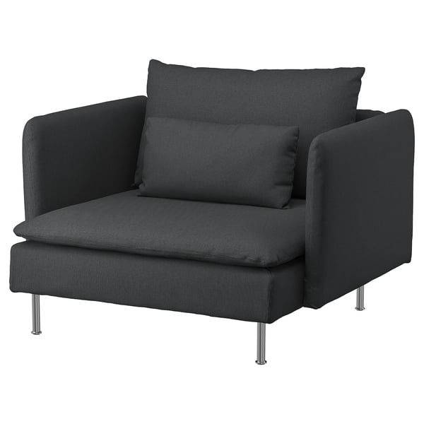 SÖDERHAMN armchair, Fridtuna dark grey, 93x69x99 cm