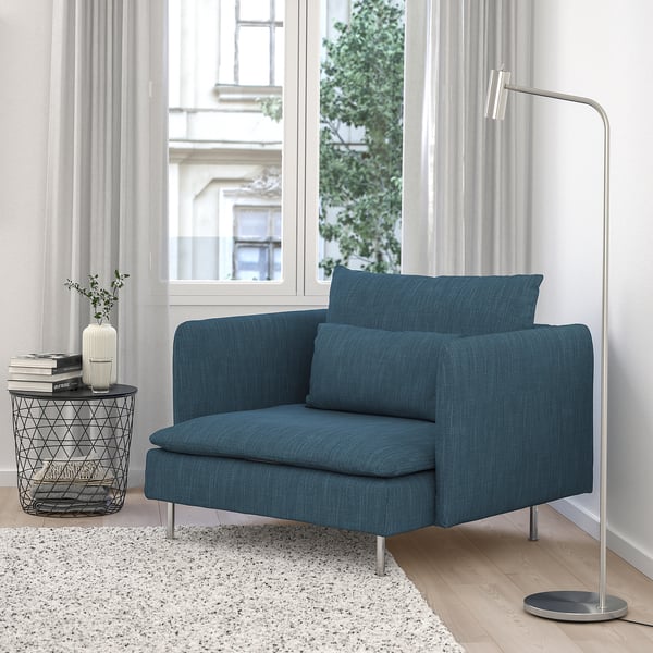 SÖDERHAMN armchair, Hillared dark blue, 93x69x99 cm