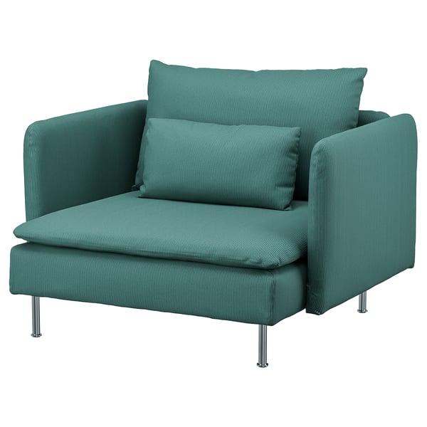 SÖDERHAMN armchair, Kelinge grey-turquoise, 93x69x99 cm
