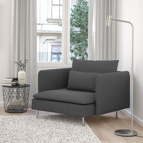 SÖDERHAMN armchair, Tallmyra medium grey, 93x69x99 cm
