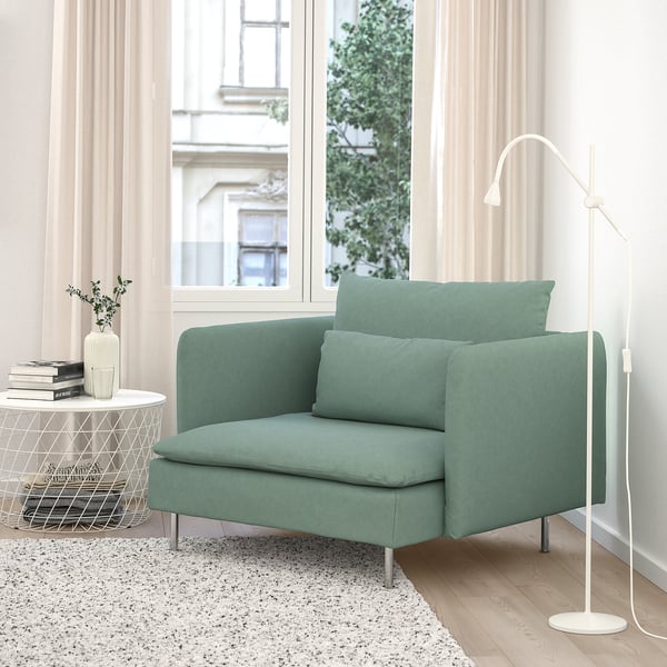 SÖDERHAMN armchair, Tallmyra light green, 93x69x99 cm
