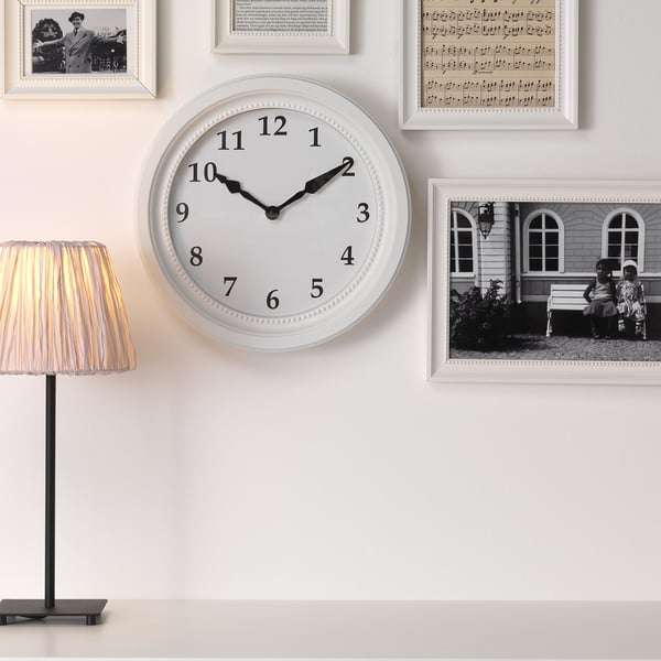 SÖNDRUM wall clock, white, 35 cm