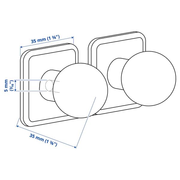 SÖRBYN knob, 5 mm, 2 pack