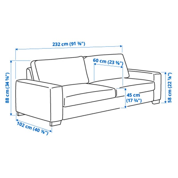 SÖRVALLEN 3-seat sofa, Lejde grey/black