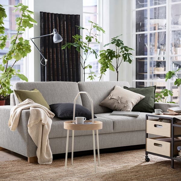 SÖRVALLEN 3-seat sofa, Viarp beige/brown, 232x58x102 cm