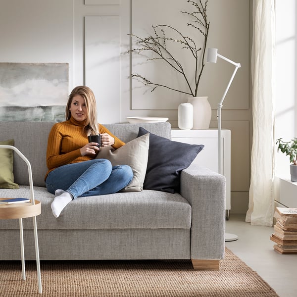 SÖRVALLEN 3-seat sofa, Viarp beige/brown, 232x58x102 cm