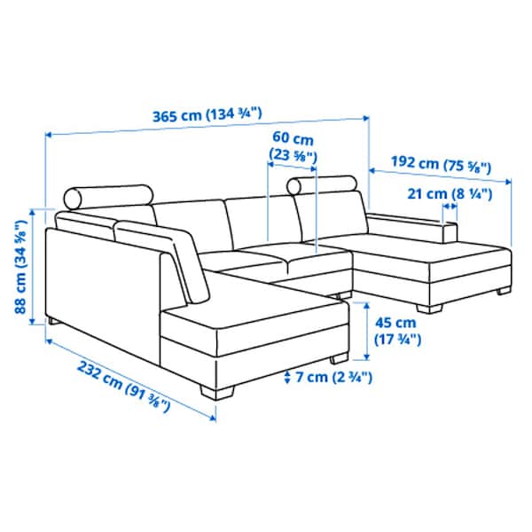 Ikea SÖRVALLEN 4-seater corner sofa - with chaise-longue, right/Lejde grey/black ,