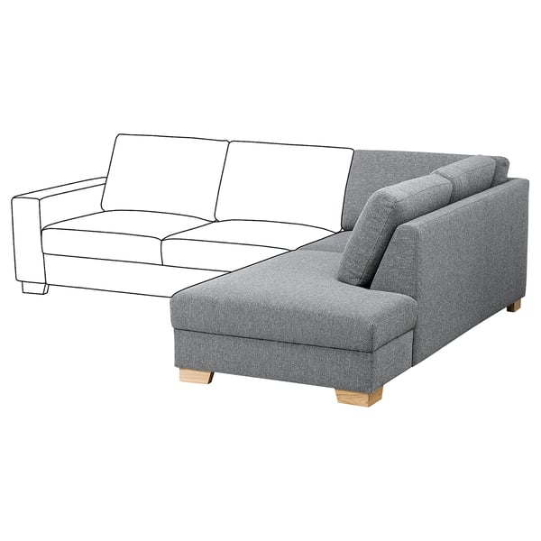 SÖRVALLEN corner section right, Lejde grey/black, 61x88x232 cm