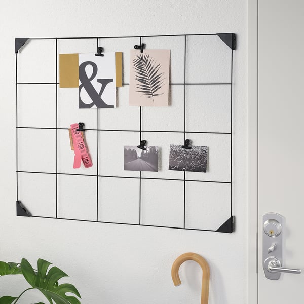 SÖSDALA memo board with clips, black, 60x75 cm