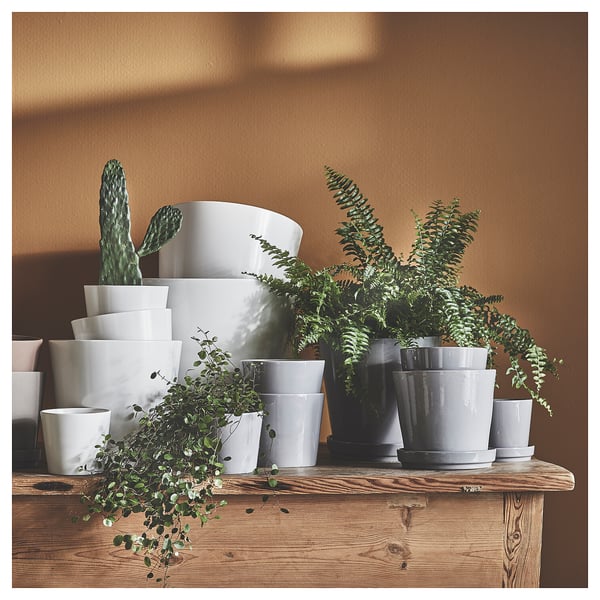SOJABÖNA plant pot, white, 15 cm