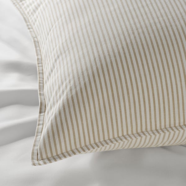 SOLFIBBLA pillowcase, white beige/stripe, 50x80 cm