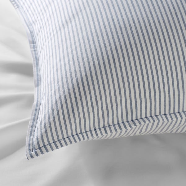 SOLFIBBLA pillowcase, white blue/stripe, 50x80 cm