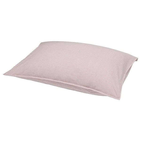 SOLFIBBLA pillowcase, white red/stripe, 50x80 cm