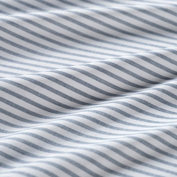 SOLFIBBLA flat sheet, white blue/stripe, 150x260 cm