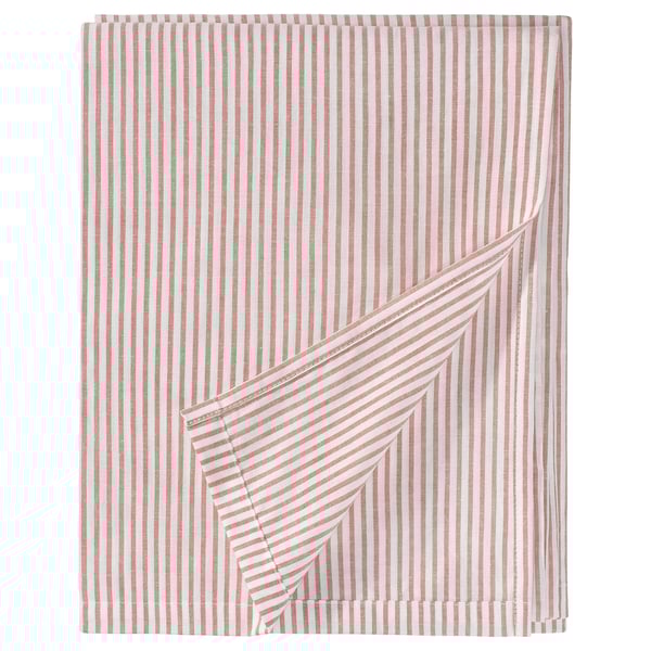 SOLFIBBLA flat sheet, white red/stripe, 150x260 cm