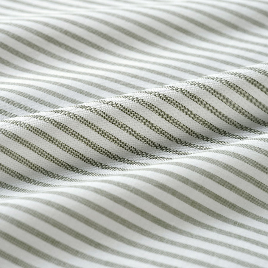 SOLFIBBLA flat sheet, white green/stripe, 240x260 cm