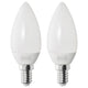 SOLHETTA LED bulb E14 250 lumen, chandelier/opal white, 35 mm, 2 pack