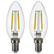 SOLHETTA LED bulb E14 250 lumen, chandelier/clear, 35 mm, 2 pack
