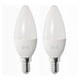 SOLHETTA LED bulb E14 470 lumen, chandelier/opal white, 35 mm, 2 pack