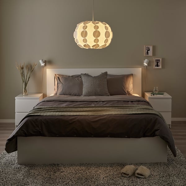 SOLHETTA LED bulb E27 806 lumen, dimmable/globe opal white, 60 mm, 2 pack