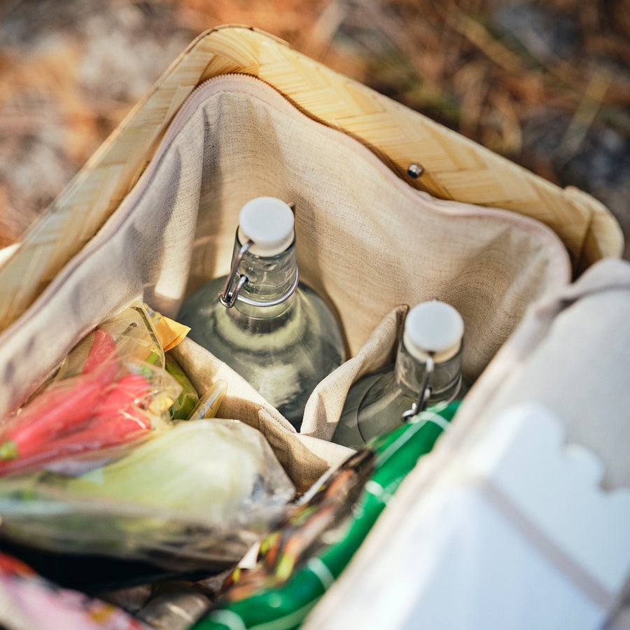 SOLUPPGÅNG cool basket, bamboo, 34x22.5 cm