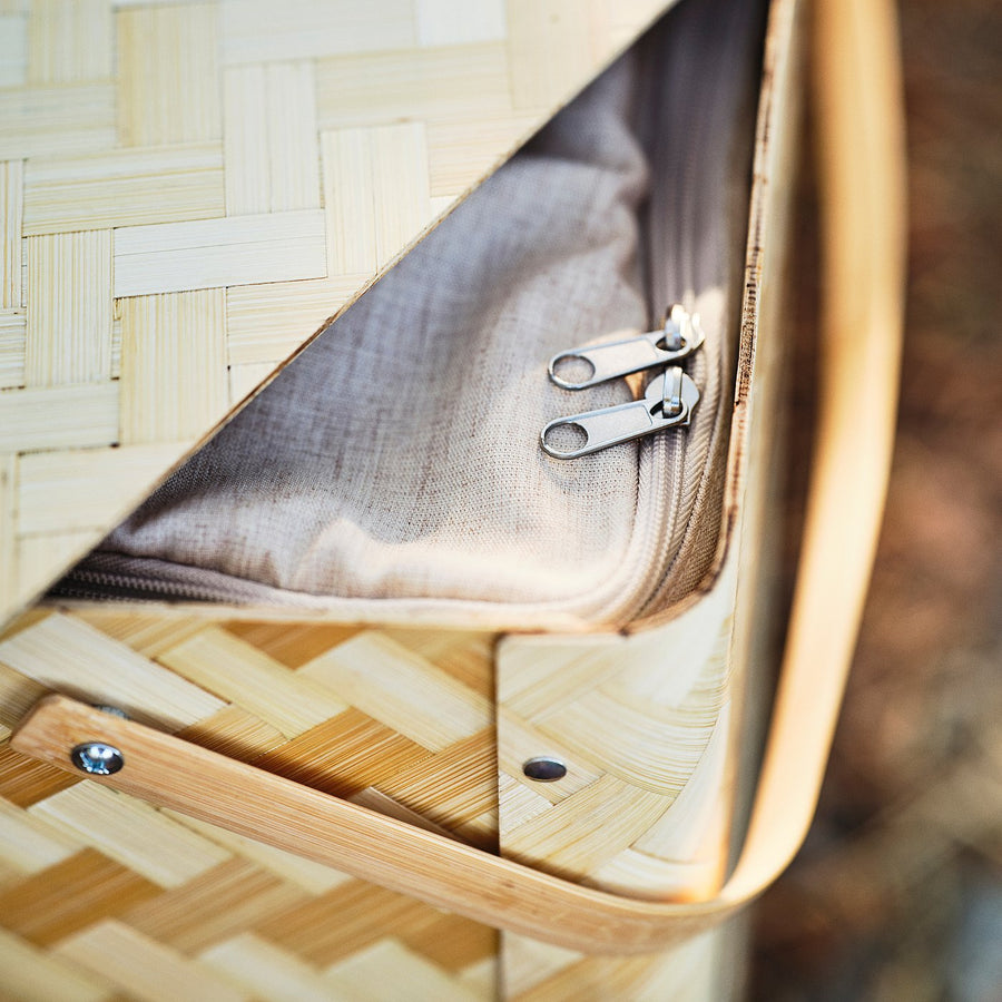 SOLUPPGÅNG cool basket, bamboo, 34x22.5 cm