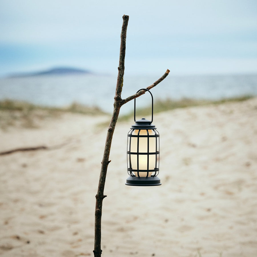 SOLUPPGÅNG LED lantern, outdoor battery-operated/dimmable, 130 mm