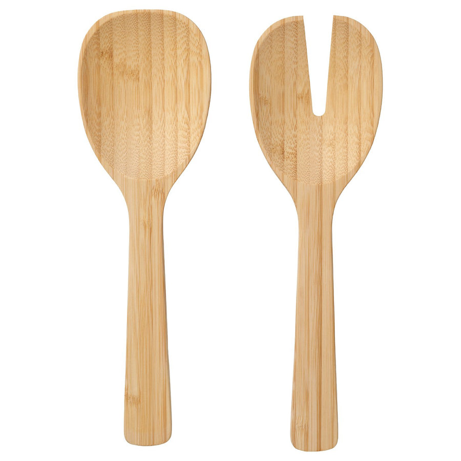 SOLUPPGÅNG 2-piece salad servers set, bamboo, 24 cm