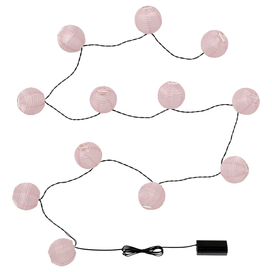 SOLVINDEN LED lighting chain with 12 lights, battery-operated pink, 3.6 m