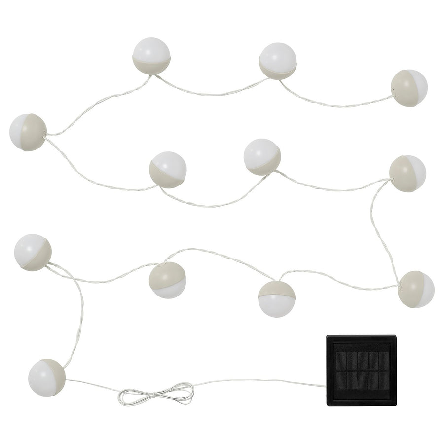 SOLVINDEN LED lighting chain with 12 lights, solar-powered/beige white, 5.2 m