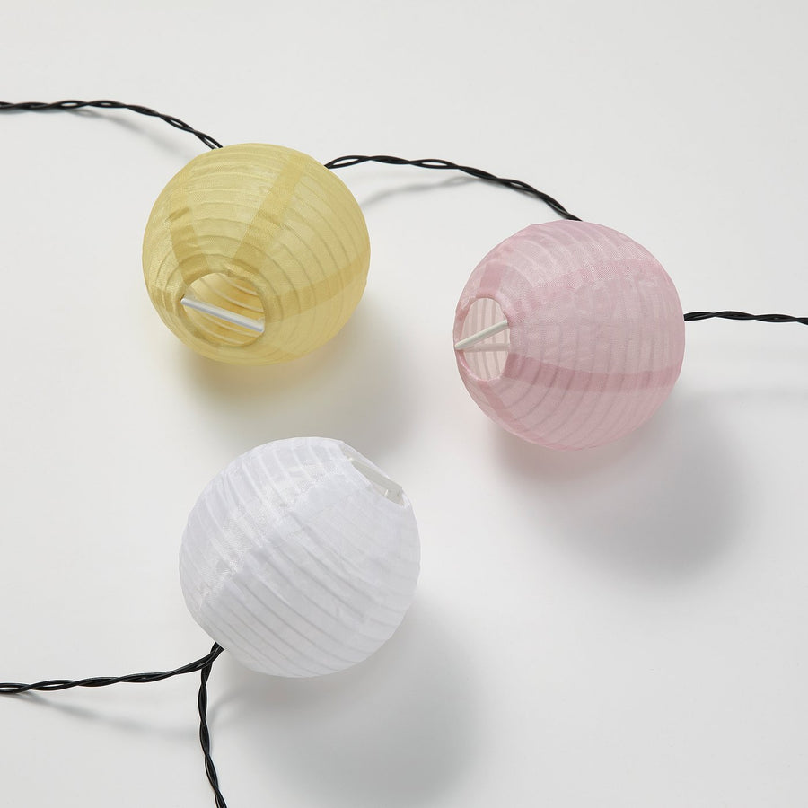 SOLVINDEN LED lighting chain with 24 lights, solar-powered globe/yellow pink, 7.0 m