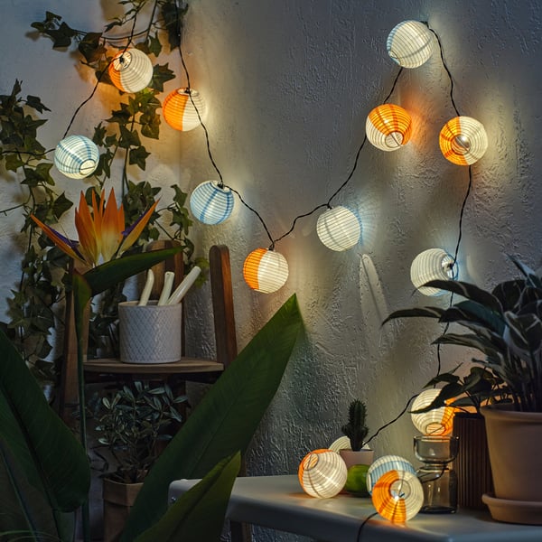 SOLVINDEN LED lighting chain with 24 lights, outdoor solar-powered/globe multicolour