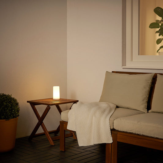 SOLVINDEN LED decoration lighting, table, outdoor/battery-operated white, 15 cm
