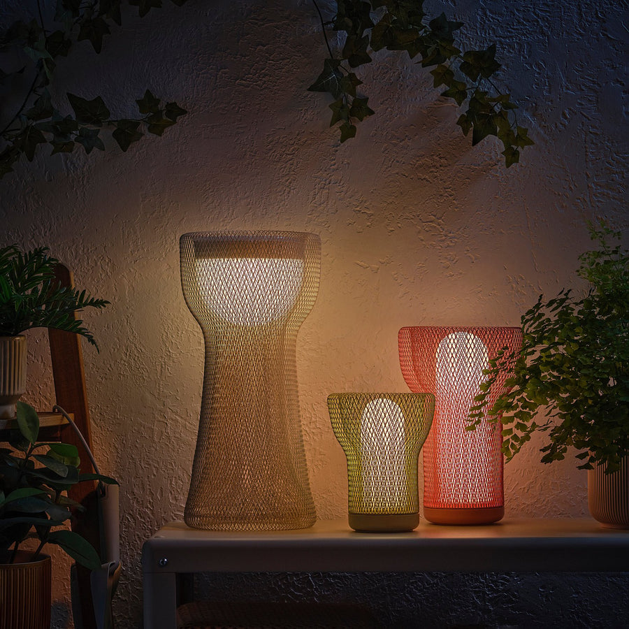 SOLVINDEN LED decoration lighting, floor, solar-powered/mesh beige, 19x39 cm