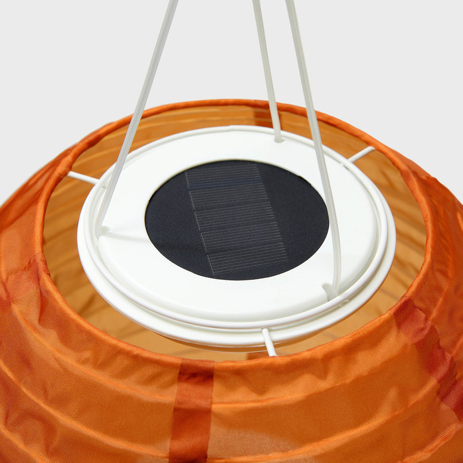 SOLVINDEN pendant lamp, solar-powered/orange, 22 cm